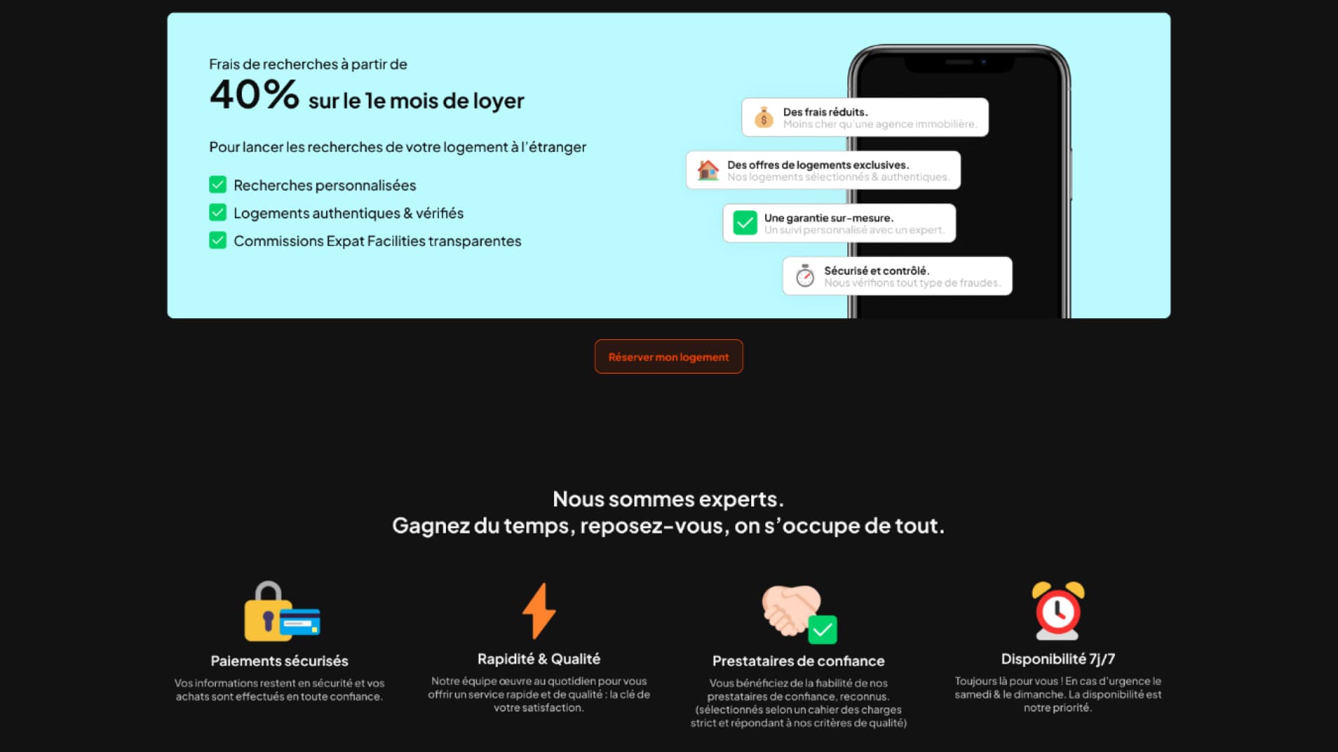 Call to Action pour la section logement